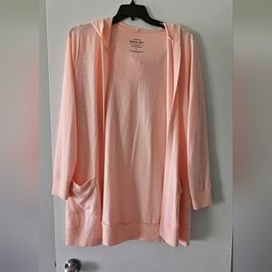 Torrid Peachy Pink Hooded Cardigan